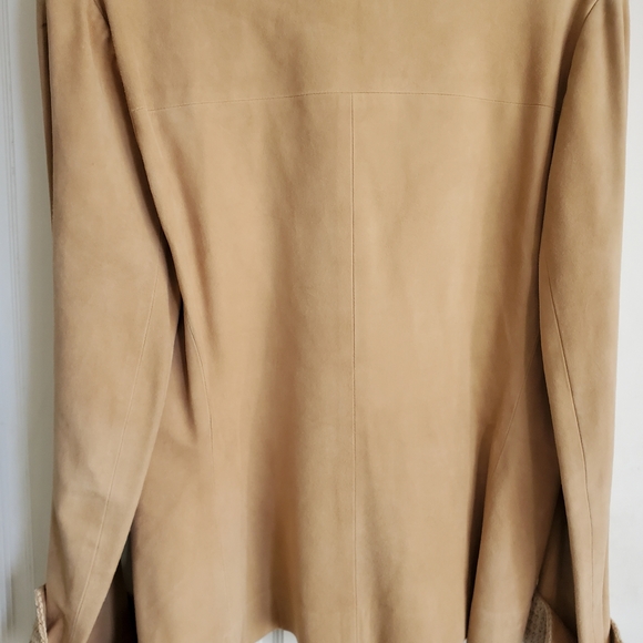 Carlisle Jacket:  Sophisticated Look in Suede with Crocheted Panels - Picture 5 of 11